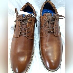 Size 11.5 Nunn Bush Circuit Plain Toe Oxford Brown Men’s Shoes Memory Foam NIB